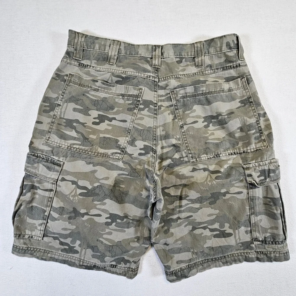 Wrangler Hero Mens Camo Cargo Shorts Green Tan‎ Cotton Utility Size 34 60CMW7E